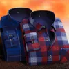 Camisa Masculina Winter Herren Langarm-Plaid-kariertes warm dickes Fleece-Futter-Hemd Weiche lässige Flanell-Hemd Männer plus Größe L-4XL 210527