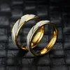 4-6MM Stainless Steel Couple Rings Engrave name Lovers Gold Wave Pattern Wedding Promise Ring For Women Men Engagement Jewelry