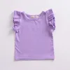 Baby Girls Shirts Solid 6 couleurs à manches à volants Tops Kids Casual Clothes Girls Lace Tshirts Summer Baby Toddler Teens Vêtements 06064264602