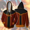 Herren Hoodies Sweatshirts Avatar: Der letzte Airbender -Cosplay -Top -Kleidungskleidung für Frauen mit Kapuze für Kinder mit Zip Sweatshirt Mode Hip Hop Str