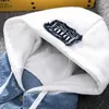 Men Denim Jacket Streetwear Hip Hop Men's Hooded Jean Jackets Male Casual Loose Outerwear Spring Fashion Slim Fit Coat 211025