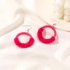 Cerchio rotondo orecchini in peluche gancio perno lana acrilico fluorescente orecchino pendente donne tailleur vestito partito orecchio goccia gioielli accessori