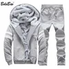 BOLUBAO Sporting Men Winter Track Suits Sets Men's Warm Hooded Sportswear Lined Thick Tracksuit 2PCS Jacket + Pant Set Male 211220