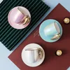 Nordique porcelaine or ange aile avec soucoupe coloré en céramique café tasse à thé ensemble nouveau décor à la maison luxe mariage anniversaire cadeau