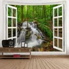 Tapestries Tapestry Vägg Hängande Seascape Utanför Fönstret Strand Semester Landskap Natur Inredning Mountain Tree Tapiz Cloth