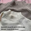 Vrouwen Mock Neck Pullovers Trui Hoge Kwaliteit Oversized Jumper Split Fall Winter Kleding Beige Paars Groen 8 Kleuren C-232 211007