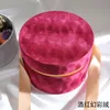 Okrągły Velvet Flower Hat Box z Bowknot i pokrywy Prestiżowe pudełka prezentowe Różowe bukiet Układ Gift Surprise Box Florystyka DIY 2195 V2