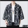 Etniska klädkläder Drop Delivery 2021 Japanese Kimono Traditionell Cardigan Men Thin Harajuku Streetwear Samurai Costume Yukata Manlig Haor