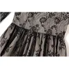 Spring Black Lace Dresses Women Floral Crochet Hollow Out Vestidos Work Casual Elegant Ladies Party Long Dress 210520