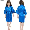 Abiti da festa di nozze per ragazze Bambini Pigiama in raso Abiti da notte per adolescenti Accappatoi Kimono di seta Bambini 211130