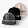 Cappelli invernali per donna Berretti alla moda Berretti da uomo in cotone lavorato a maglia cofano spesso tinta unita Skullies cappello caldo berretto femminile