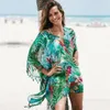 Туника для пляжного купания костюм покрытие шифоновое платье женщин пляжная одежда бикини прикрытие Side de Praia