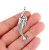 18 * 60mm Antik Metal Çinko Alaşım Mermaid Charms Fit Takı Hayvan Kolye Charms Oluşturma 1 ADET