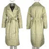 Dames Down Parka Lange Vrouwen Mode Winter Tie Riemjassen Elegante Solid Overdekte Knoop Katoenen Jassen Vrouwelijke Dames