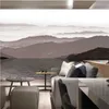 Tapety Milofi Wielka Skala Tapeta Mural Niestandardowy 3d Chiński styl Artystyczny Nastrój Atrament Tło krajobraz