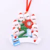 2021 Christmas Decoration Quarantine Ornaments Family of 1-9 Heads DIY Tree Pendant Accessories with Red Rope Gift DHL