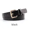 Belts Q Square Button Waist Belt Jeans Dress Accessories Snake Stripe Women All-matching Pu Leather Thin Vintage