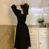 Japonais Lolita Gothique Robe Femmes Noir Mignon Vintage Kawaii Casual Mince Femme Automne Robe Vestidos 210519
