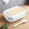 Single Layer Double layer Lunch Box Food Container Portable Food Storage Container Bento Box Dinnerware Microwave Children Kids 210925