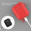 200pcs/lot Headphone Accessories Solid Color Silicone for Airpods 2 Cute Protective Earphone Cover Apple Wireless Charging Box Shockproof Case