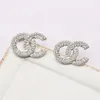 3Style Oreille Stud 18K Plaqué Or 925 Argent Marque De Luxe Designers Lettres Géométriques Célèbres Femmes Ronde Cristal Strass Perle Boucle D'oreille De Noce Jewerlry