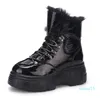 Stivali Inverno Donna Punk Piattaforma femminile Zeppe Tacchi alti Botas Mujer Lana Neve