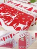 Christmas Table Runner 33*180cm/13*71 inch Polyester Cotton Dining Tables Wedding Party Snow Man Elk Floral Soft Tablecloth Decoration Gift