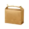 NEWRetro Standing Up Kraft Paper Packing Bag Kraft Cardboard Box For Rice Tea Food Storage Package Bags Wholesale RRD11644