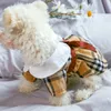 Designer Pet Dog Apparel Lady Summer Coffee Bow Dress Princess Teddy Cat Twe Clothes Two Ben Wear For Middle Small Dogs XSSMLXL287P