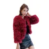 Women's long sleeved real wool jacket Turkey wool clothes ostrich fur grass coat 211207