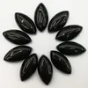 Todo 15 * 30 * 7mm Natural Black Onyx Stone Marquise Forma Cabochão Tarragem Solta Grânulos 12 pcs / lote