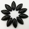 전체 15 * 30 * 7mm 자연 검은 오닉스 스톤 후작 모양 택시 Cabochon Teardrop Loose Beads 12pcs / lot