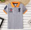 1pcs/lot!Boys summer Turn-down Collar Polos T-shirt Fashion Striped child clothes Kids Short sleeve 5 color Tees childrens cotton Tops clothing,size 90-165cm