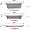 Planches à découper pliantes Passoire Alimentaire Planches à découper Panier à laver Vidange Organisateur de cuisine Planches à découper Outil de cuisine 210626