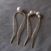 Hårklämmor Barrettes Muylinda Women Shell Pearls Sticks U Sharpe Hairpin For Bride Wedding Accessories