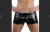 Men de sous-pants hommes érotiques sexe pu en cuir à lanière Boxer Lingerie Shorts humides PVC Latex Club Patent sous-vêtements masculin Boxers7373130