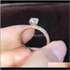 Solitaire Rose Gold Diamond Ring Crystal Engagement For Women Wedding Rings Sets Fashion Jewelry 080518 I73Vg Pdyt5