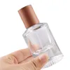 30ml Empty Thick Bottom Clear Perfume Spray Glass Bottle Bayonrt Lock Pump Wooded Lid Round Cosmetic Packaging Refillable Vials