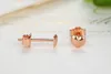 Rose golden Stud for Women Earrings Summer 925 Sterling Silver Heart-Shaped Fashion Korean Jewelry