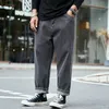 Big Clothing Men's Jeans Simple Casual Loose Harlan Pants For Fat Guy Size 28-48 Hong Kong Style Solid Old Daddy Trousers