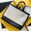 デザイナートートバッグ女性ファッションハンドバッグカスタムファブリックカウハイドステッチ箱付きの豪華なショッピングバッグ