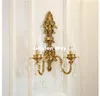 European Crystal Wall Light 100% Copper Sconces Lamp Bronze Brackets For Bedroom Living Room Lamps