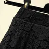 Autumn Women Skirt Loose High Waist Long Sexy Black Elegant Floral Midi Lace Plus Size Chic Mujer Faldas 9833 210512