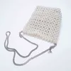 ZA perle perlée sac blanc fée Portable Messenger s avec chaîne femmes sacs à main et sacs à main bandoulière femme 220209