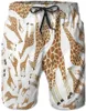 Мужские пляжные шорты плавают стволы большой и маленький жираф с карманами