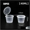 Housekeeping Organization Home Gardenpcs 25/30/40Ml Plastic Takeaway Sauce Cup Containers Box With Hinged Lids Pigment Paint Palette Disposab