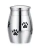 Cat Carriers Kratten Huizen Kleine Cremation Urn voor Pet Ashes Mini Keepsake Roestvrijstalen Memorial Urns Dogs Cats Holder