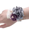 Buketter för brudar flickor handledsblommor brosch hand bukett för brudtärna bröllop accessary handled corsage