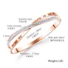 Bangle Fashion Armband voor vrouwen Titanium stalen sieraden Romeinse cijfers rose vergulde kruis X-vormige diamanten