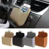 Bilarrangör Outlet Vent Seat Back Tidy Storage Box Coin Bag Case Pocket Hanging Holder Pu Leather Pouch Automobil Accessoriescar